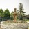 a fountain in a garden