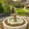 a fountain in a garden
