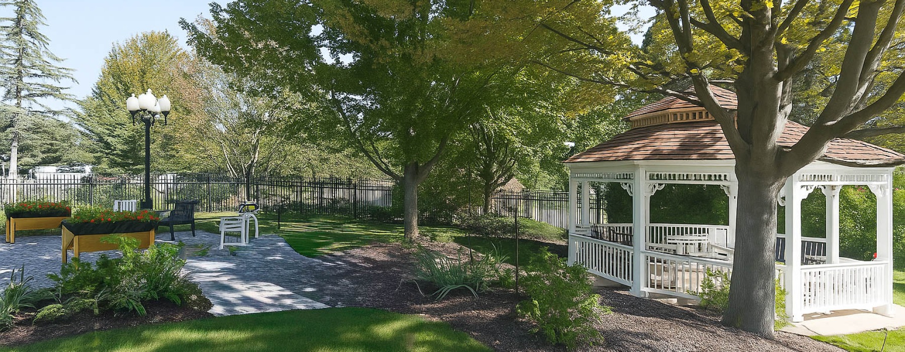 Gazebo and outdoor garden